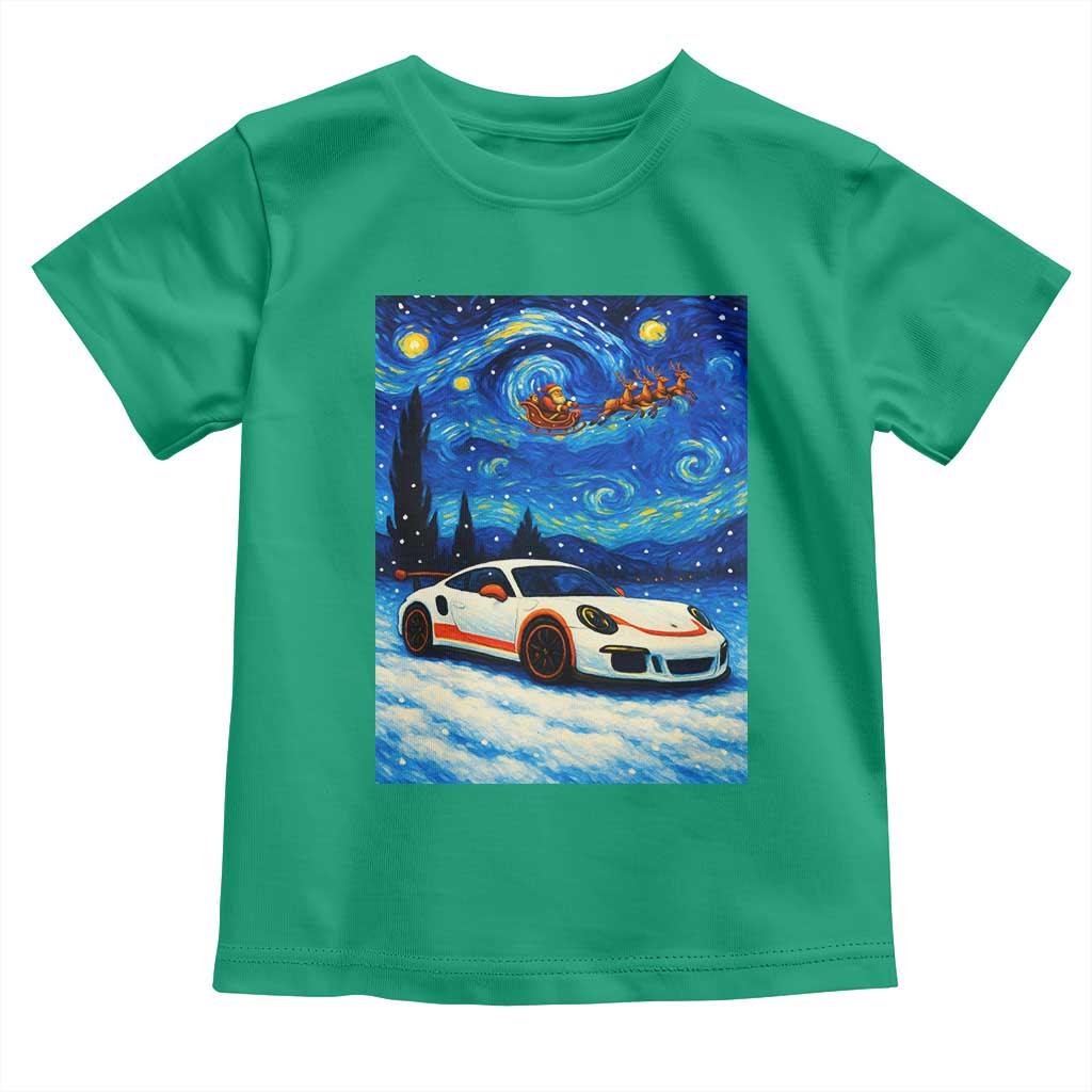 Racing Sports Car Toddler T Shirt Starry Night Racing Silhouette TS14 Irish Green Print Your Wear