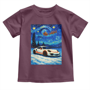 Racing Sports Car Toddler T Shirt Starry Night Racing Silhouette TS14 Maroon Print Your Wear