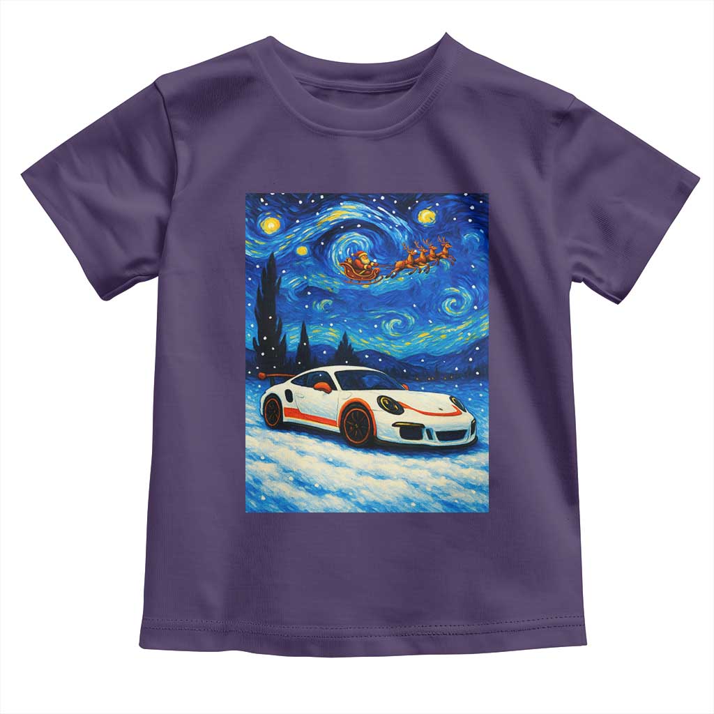 Racing Sports Car Toddler T Shirt Starry Night Racing Silhouette TS14 Purple Print Your Wear