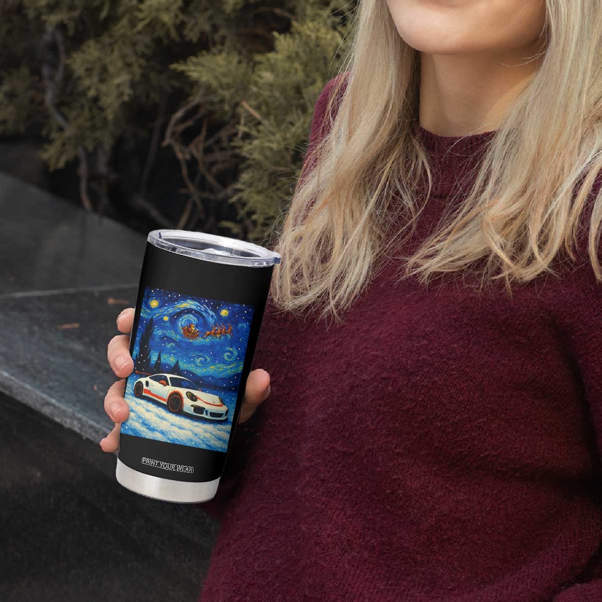 Racing Sports Car Tumbler Cup Starry Night Racing Silhouette TS14 Print Your Wear