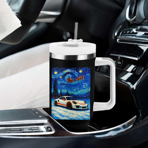 Racing Sports Car Tumbler With Handle Porsche 911 Starry Night Racing Silhouette TS14 Print Your Wear