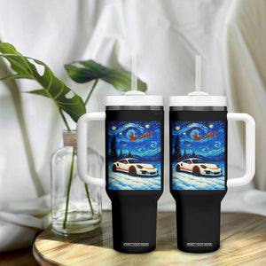 Racing Sports Car Tumbler With Handle Porsche 911 Starry Night Racing Silhouette TS14 Print Your Wear