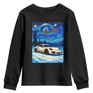 Racing Sports Car Youth Sweatshirt Starry Night Racing Silhouette TS14 Black Print Your Wear