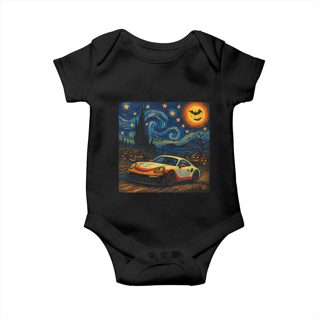 Racing Sports Baby Onesie Starry Night 911 Silhouette Halloween TS14 Black Print Your Wear