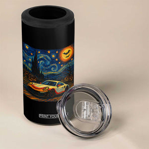 Racing Sports 4 in 1 Can Cooler Tumbler Starry Night 911 Silhouette Halloween TS14 Print Your Wear