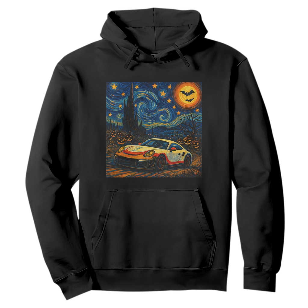 Racing Sports Hoodie Starry Night 911 Silhouette Halloween TS14 Black Print Your Wear