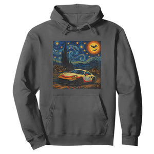 Racing Sports Hoodie Starry Night 911 Silhouette Halloween TS14 Dark Heather Print Your Wear
