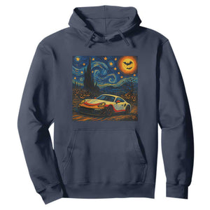 Racing Sports Hoodie Starry Night 911 Silhouette Halloween TS14 Navy Print Your Wear