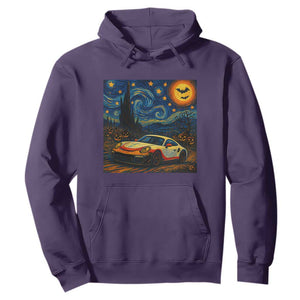 Racing Sports Hoodie Starry Night 911 Silhouette Halloween TS14 Purple Print Your Wear
