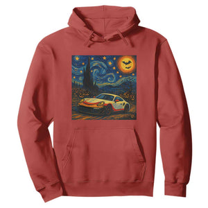 Racing Sports Hoodie Starry Night 911 Silhouette Halloween TS14 Red Print Your Wear