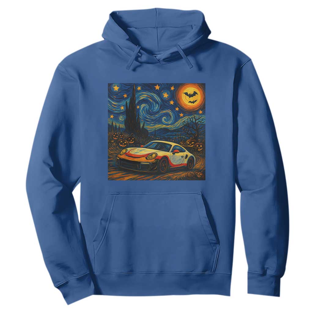 Racing Sports Hoodie Starry Night 911 Silhouette Halloween TS14 Royal Blue Print Your Wear
