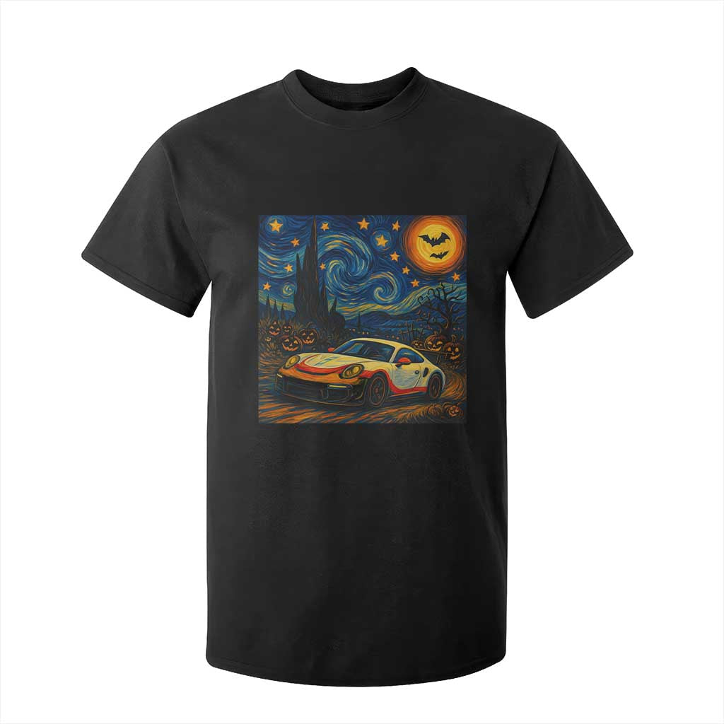 Racing Sports T Shirt For Kid Starry Night 911 Silhouette Halloween TS14 Black Print Your Wear