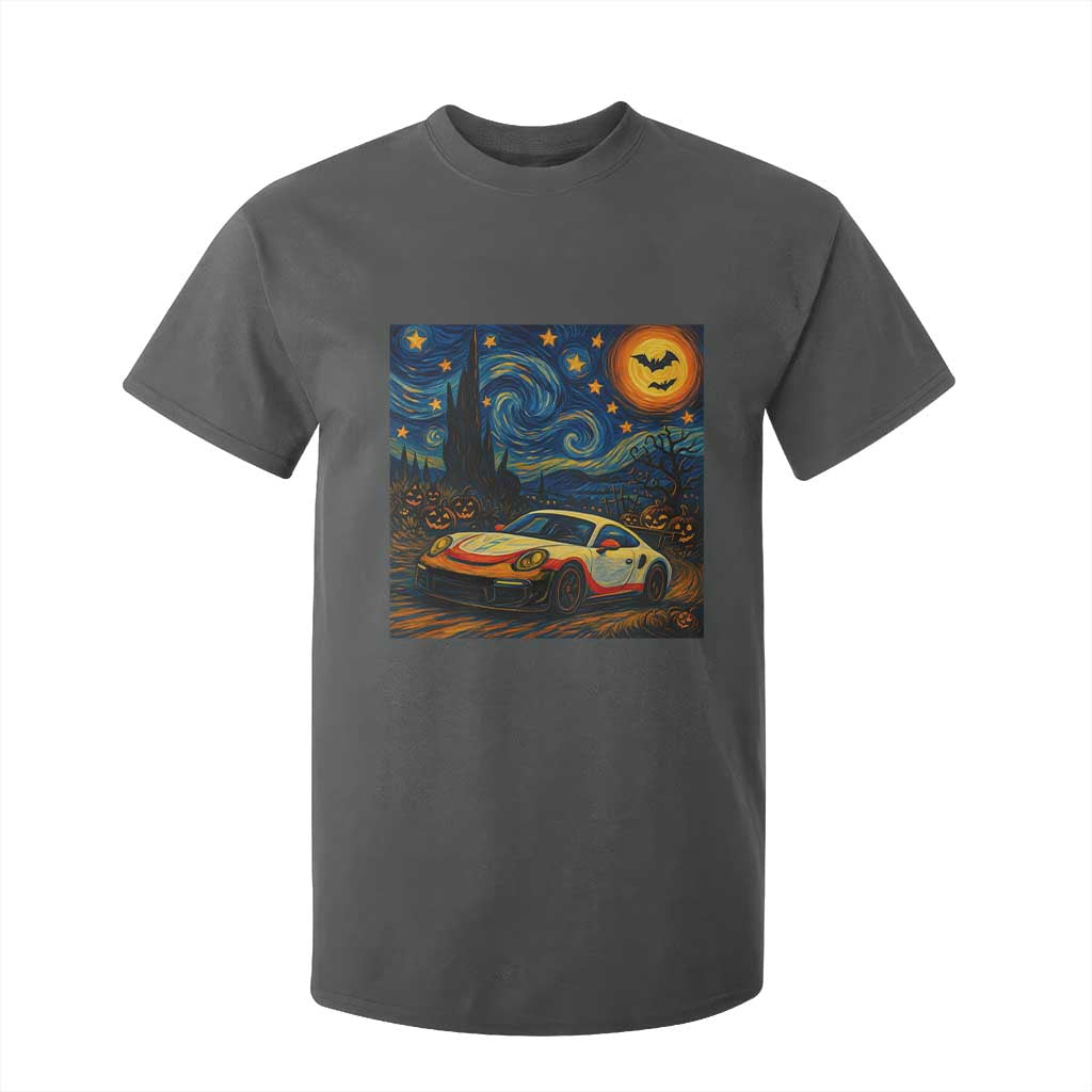Racing Sports T Shirt For Kid Starry Night 911 Silhouette Halloween TS14 Dark Heather Print Your Wear