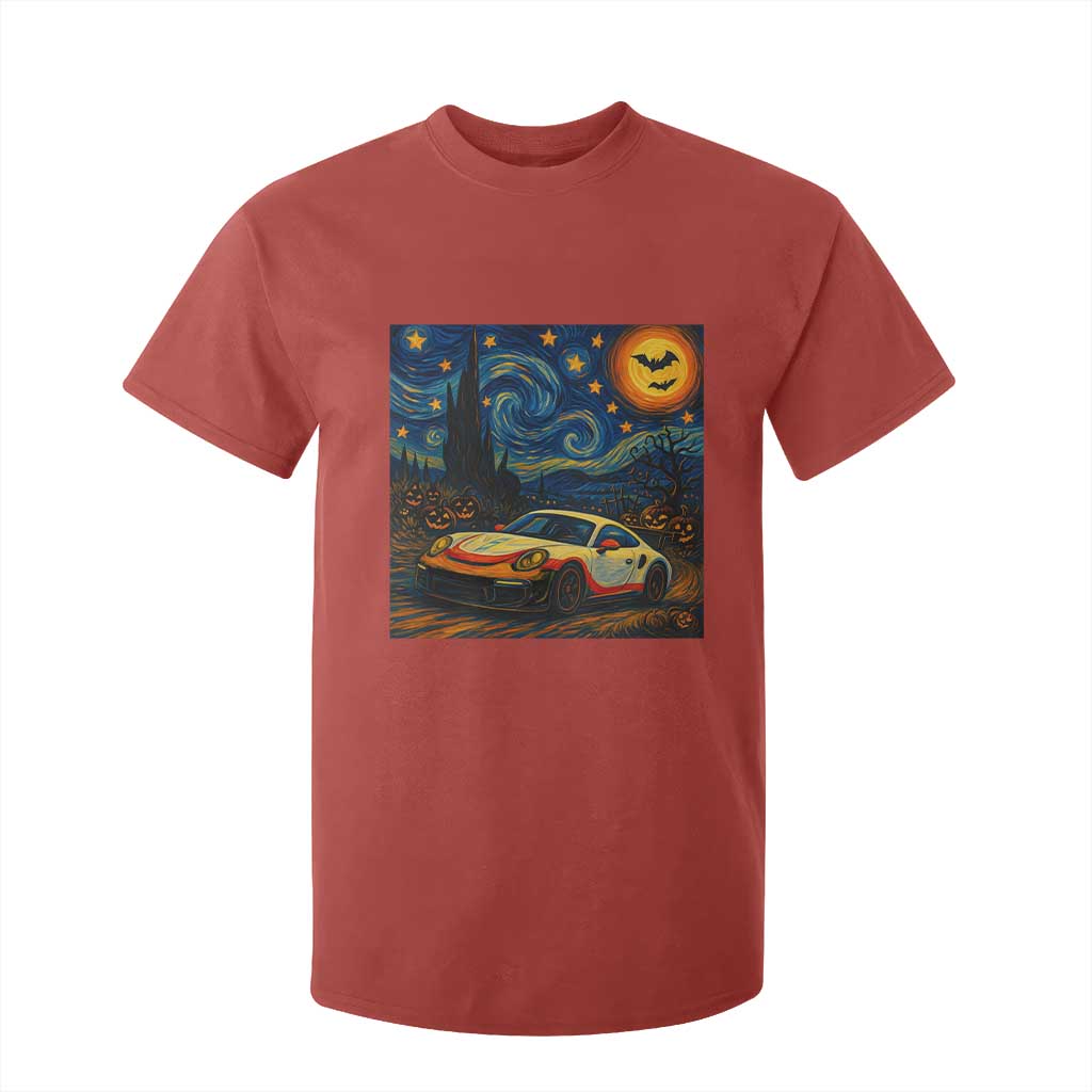 Racing Sports T Shirt For Kid Starry Night 911 Silhouette Halloween TS14 Red Print Your Wear