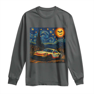 Racing Sports Long Sleeve Shirt Starry Night 911 Silhouette Halloween TS14 Dark Heather Print Your Wear