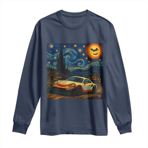 Racing Sports Long Sleeve Shirt Starry Night 911 Silhouette Halloween TS14 Navy Print Your Wear