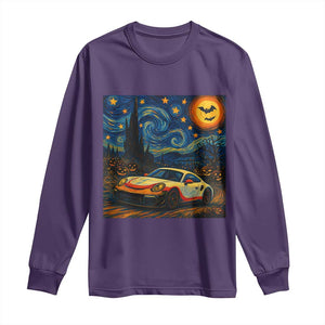 Racing Sports Long Sleeve Shirt Starry Night 911 Silhouette Halloween TS14 Purple Print Your Wear