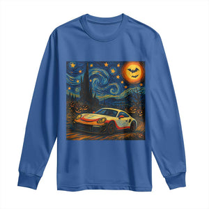 Racing Sports Long Sleeve Shirt Starry Night 911 Silhouette Halloween TS14 Royal Blue Print Your Wear