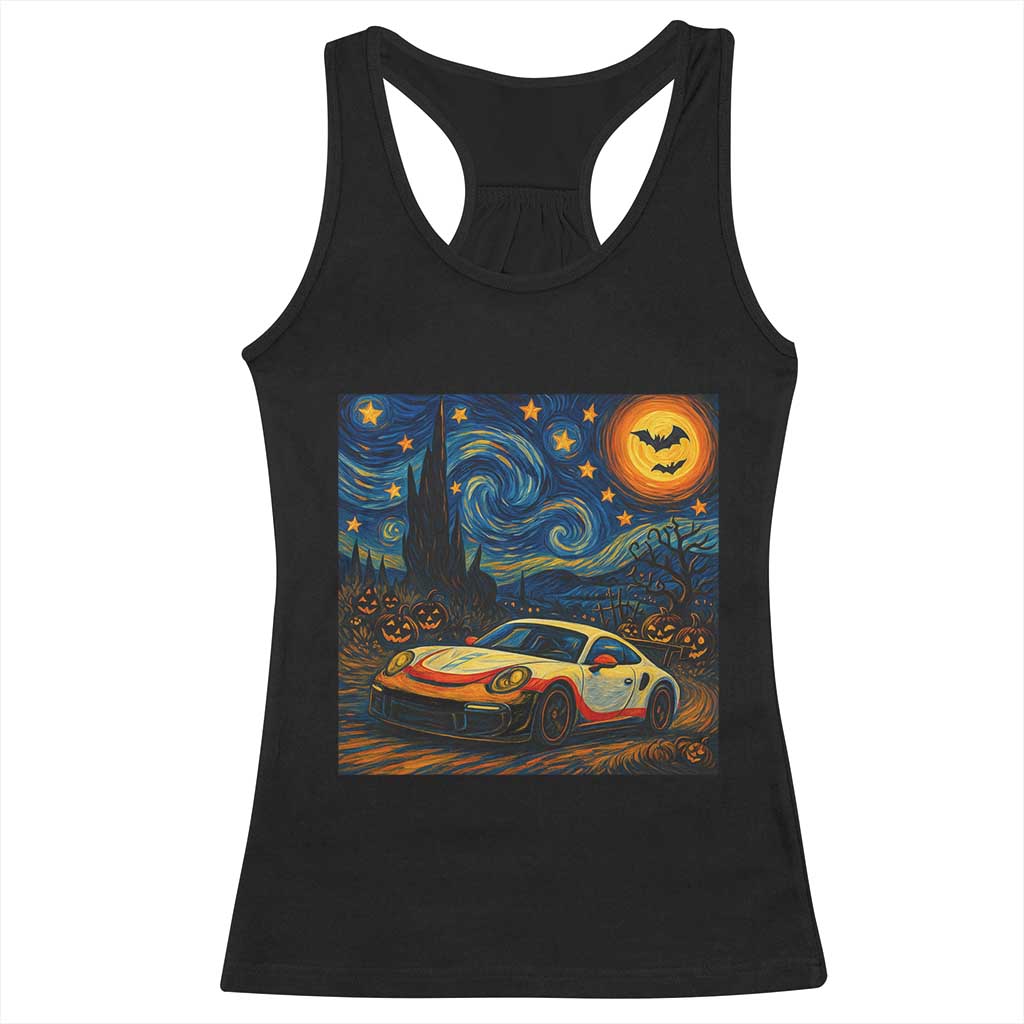 Racing Sports Racerback Tank Top Starry Night 911 Silhouette Halloween TS14 Black Print Your Wear