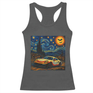 Racing Sports Racerback Tank Top Starry Night 911 Silhouette Halloween TS14 Dark Heather Print Your Wear