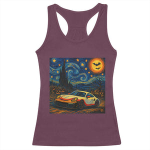 Racing Sports Racerback Tank Top Starry Night 911 Silhouette Halloween TS14 Maroon Print Your Wear