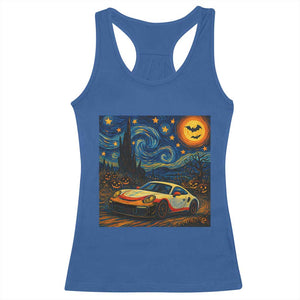 Racing Sports Racerback Tank Top Starry Night 911 Silhouette Halloween TS14 Royal Blue Print Your Wear