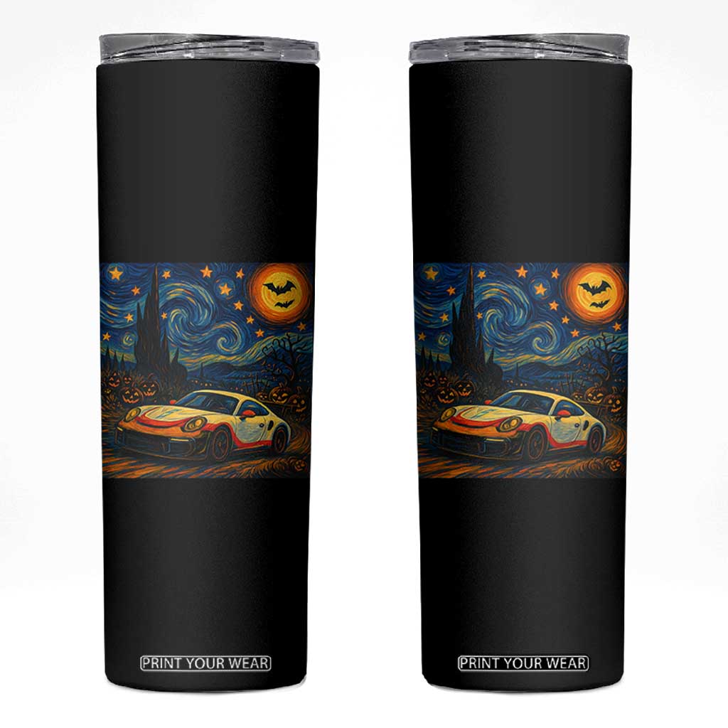 Racing Sports Skinny Tumbler Starry Night 911 Silhouette Halloween TS14 Black Print Your Wear