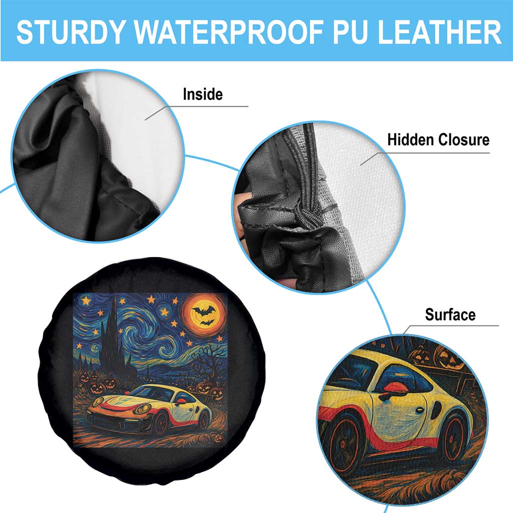 Racing Sports Spare Tire Cover Starry Night 911 Silhouette Halloween TS14 Print Your Wear