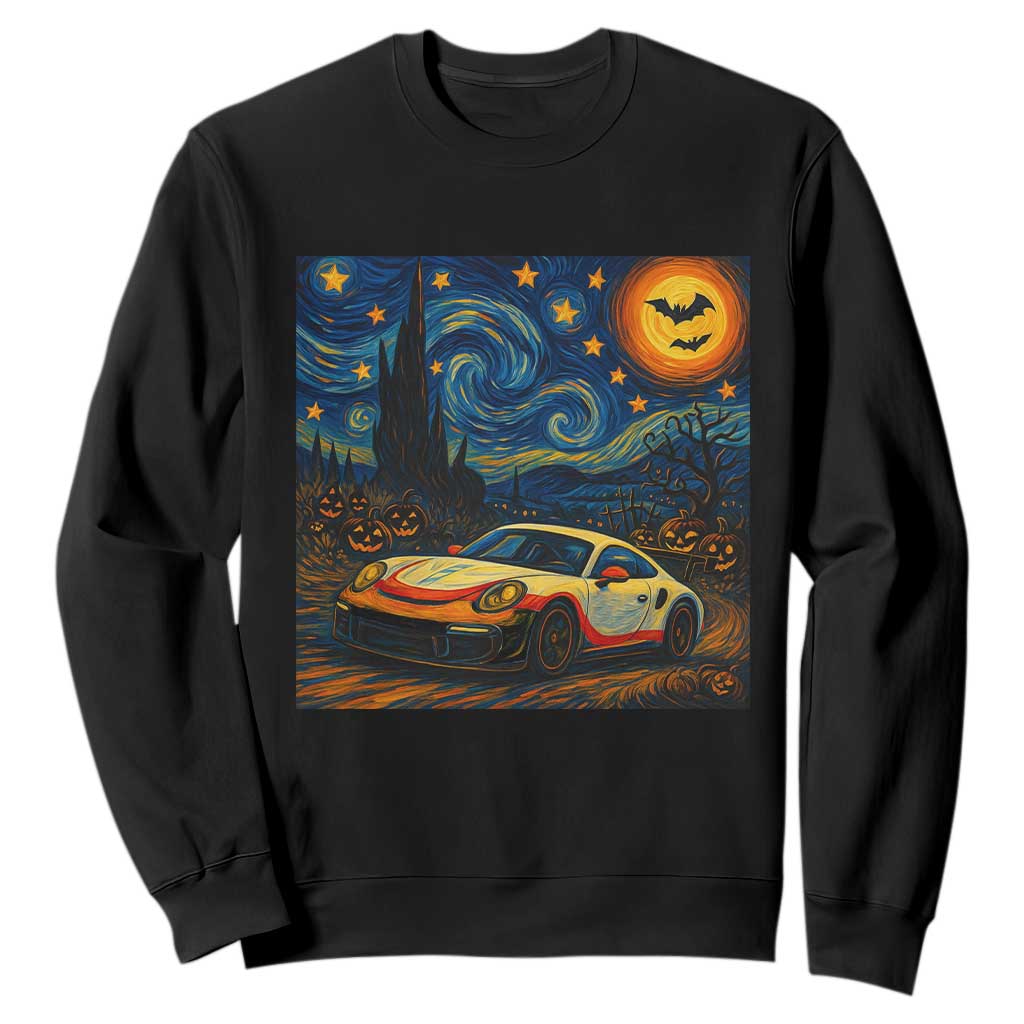 Racing Sports Sweatshirt Starry Night 911 Silhouette Halloween TS14 Black Print Your Wear