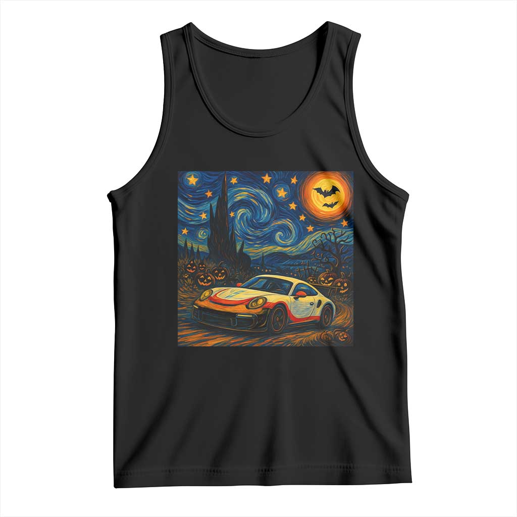 Racing Sports Tank Top Starry Night 911 Silhouette Halloween TS14 Black Print Your Wear