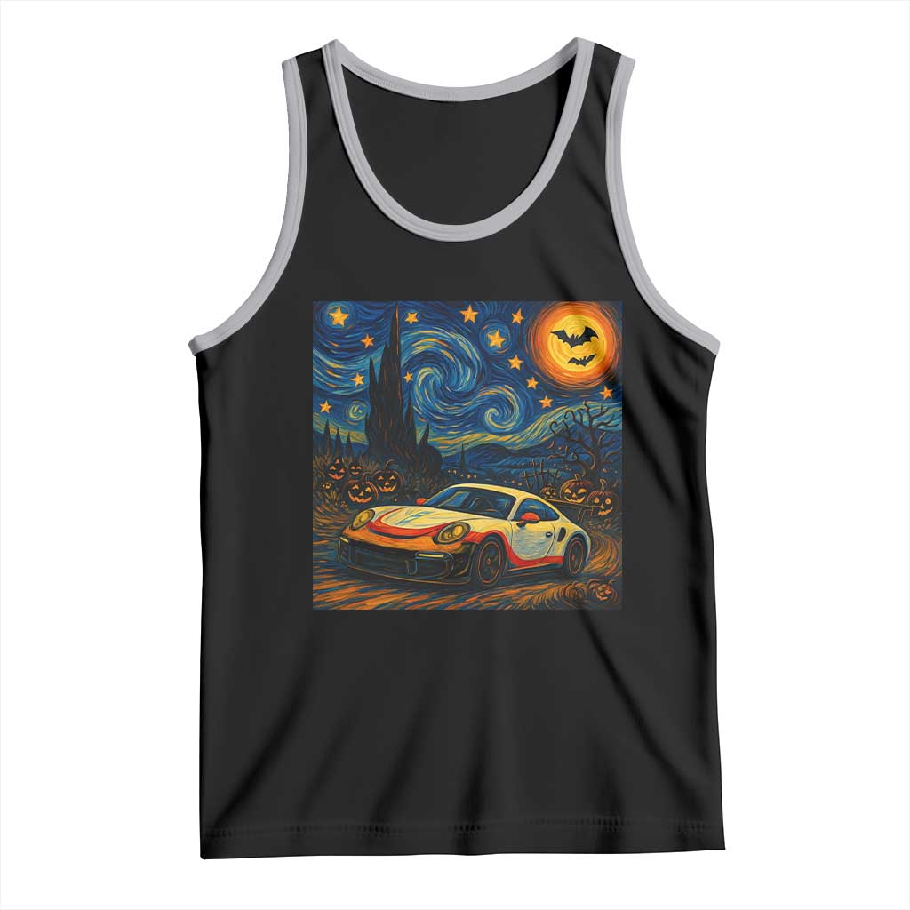 Racing Sports Tank Top Starry Night 911 Silhouette Halloween TS14 Black Athletic Heather Print Your Wear