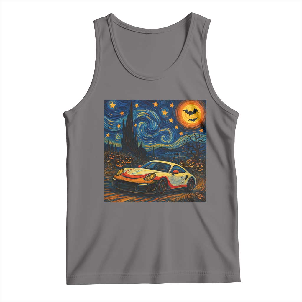 Racing Sports Tank Top Starry Night 911 Silhouette Halloween TS14 Deep Heather Print Your Wear