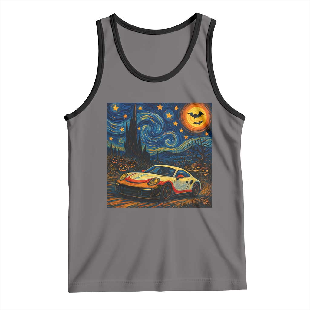 Racing Sports Tank Top Starry Night 911 Silhouette Halloween TS14 Deep Heather Black Print Your Wear