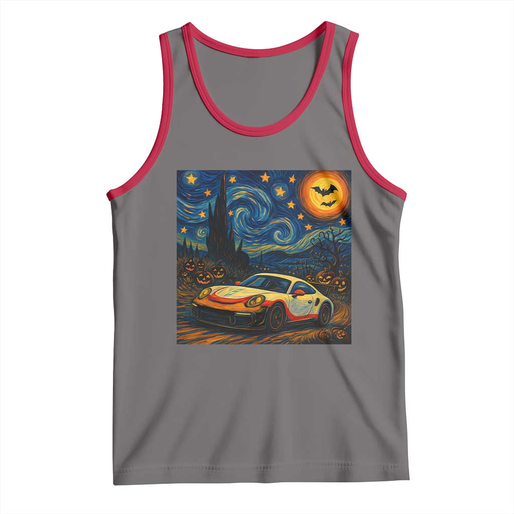 Racing Sports Tank Top Starry Night 911 Silhouette Halloween TS14 Deep Heather Red Print Your Wear