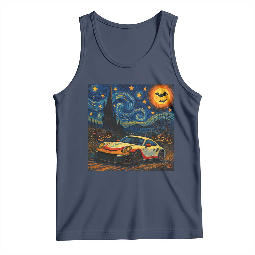 Racing Sports Tank Top Starry Night 911 Silhouette Halloween TS14 Navy Print Your Wear