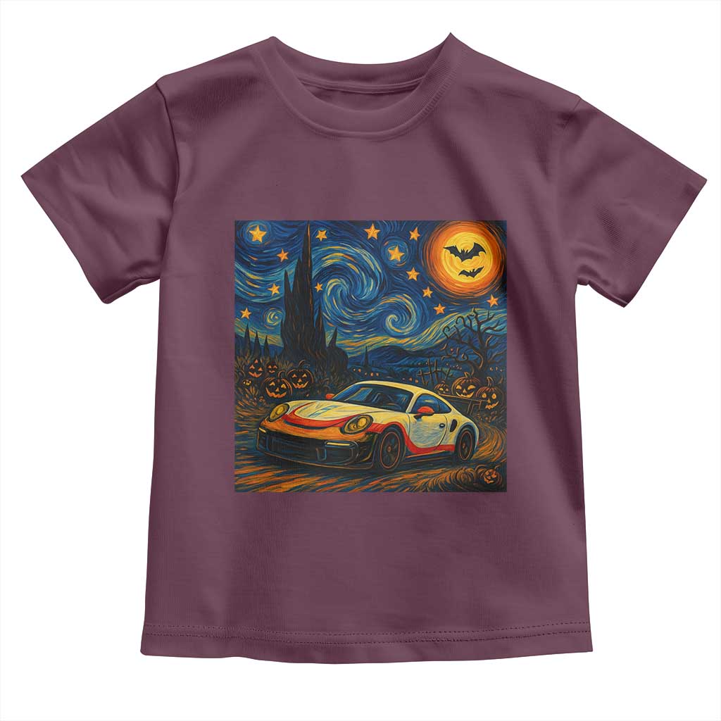 Racing Sports Toddler T Shirt Starry Night 911 Silhouette Halloween TS14 Maroon Print Your Wear