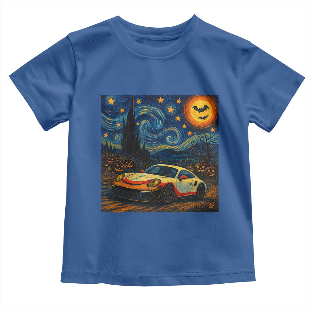 Racing Sports Toddler T Shirt Starry Night 911 Silhouette Halloween TS14 Royal Blue Print Your Wear