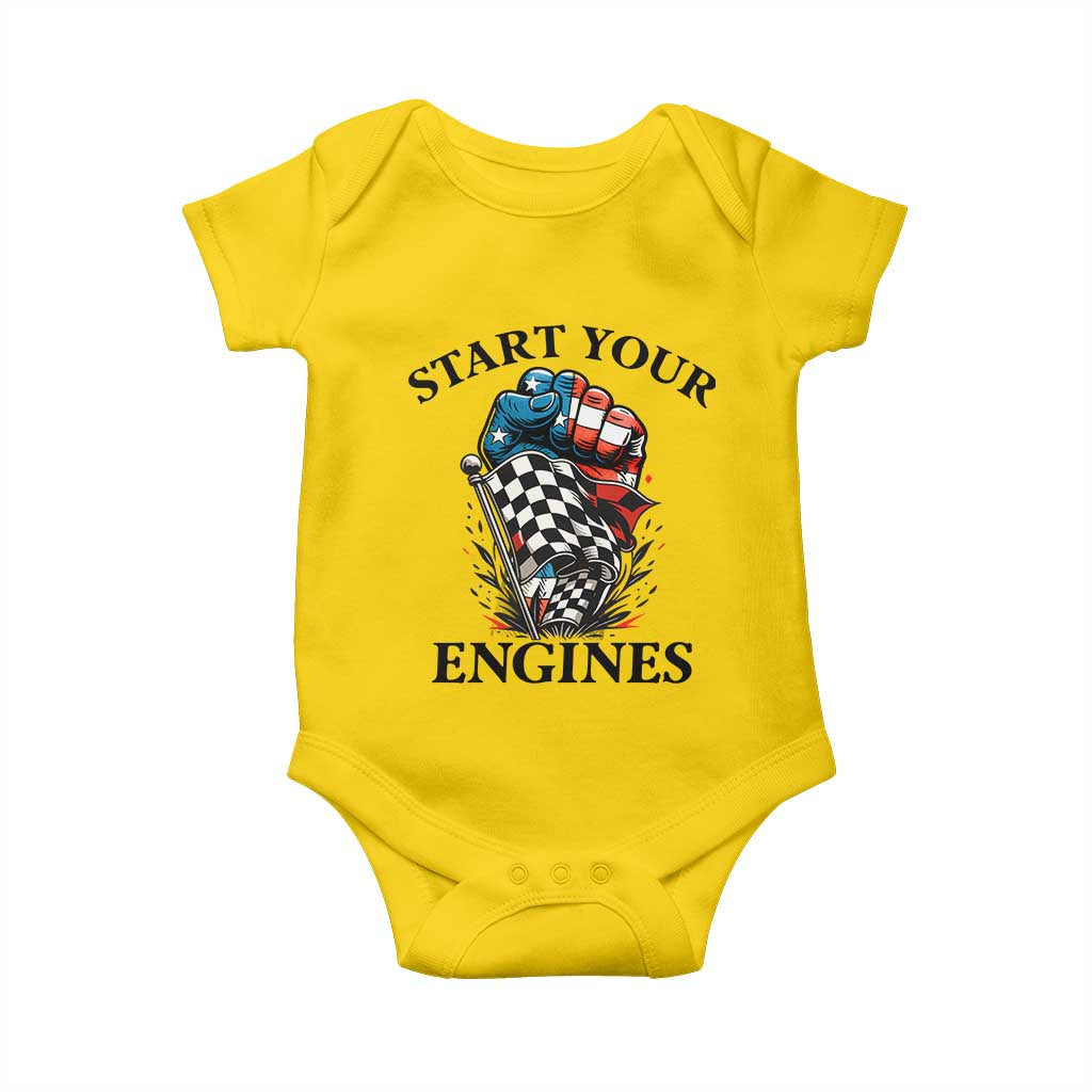 Checkered American Flag Racing Baby Onesie Start Your Engines Race Car TS14 Daisy Print Your Wear