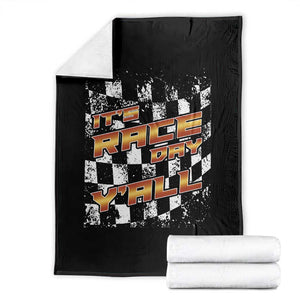 Racing Checkered Flag Throw Blanket It Is Race Day Y'all Dirt Track TS14 Black Print Your Wear