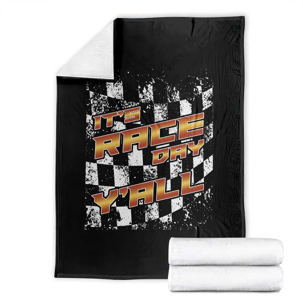 Racing Checkered Flag Throw Blanket It Is Race Day Y'all Dirt Track TS14 Black Print Your Wear