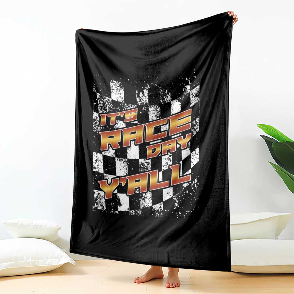 Racing Checkered Flag Throw Blanket It Is Race Day Y'all Dirt Track TS14 Print Your Wear