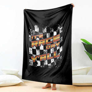 Racing Checkered Flag Throw Blanket It Is Race Day Y'all Dirt Track TS14 Print Your Wear