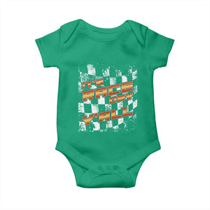 Racing Checkered Flag Baby Onesie It Is Race Day Y'all Dirt Track TS14 Irish Green Print Your Wear