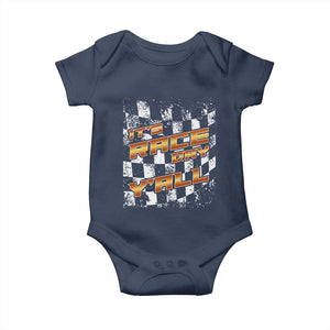 Racing Checkered Flag Baby Onesie It Is Race Day Y'all Dirt Track TS14 Navy Print Your Wear
