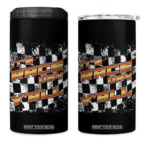 Racing Checkered Flag 4 in 1 Can Cooler Tumbler It Is Race Day Y'all Dirt Track TS14 One Size: 16 oz Black Print Your Wear
