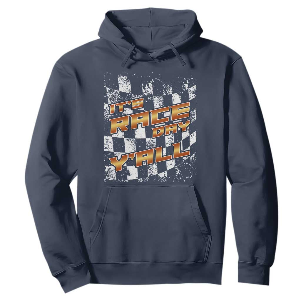 Racing Checkered Flag Hoodie It Is Race Day Y'all Dirt Track TS14 Navy Print Your Wear