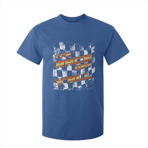Racing Checkered Flag T Shirt For Kid It Is Race Day Y'all Dirt Track TS14 Royal Blue Print Your Wear