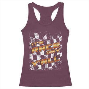 Racing Checkered Flag Racerback Tank Top It Is Race Day Y'all Dirt Track TS14 Maroon Print Your Wear