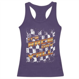 Racing Checkered Flag Racerback Tank Top It Is Race Day Y'all Dirt Track TS14 Purple Print Your Wear