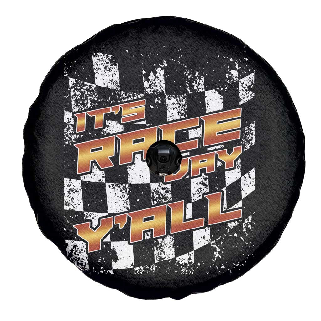Racing Checkered Flag Spare Tire Cover It Is Race Day Y'all Dirt Track TS14 Print Your Wear